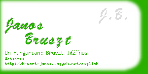 janos bruszt business card